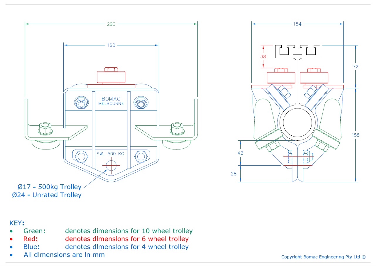 Altrac Trolley Dimensions