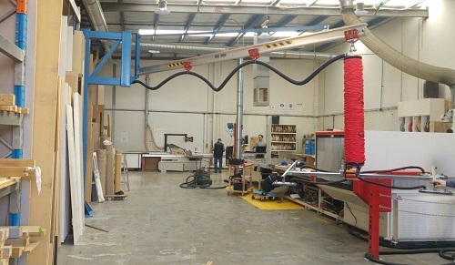 Jib crane for cabinetry workshop